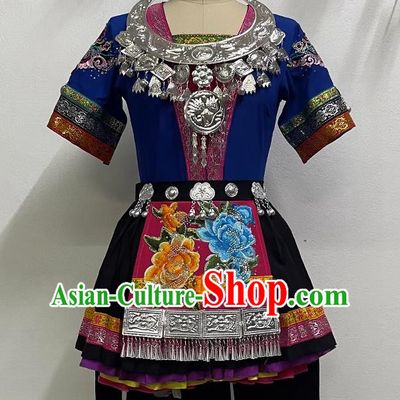 National Dance Costume Miao Golden Pheasant Dazzle Beauty Dance Costume Art Test Practice Folk Dance Costume Performance Costume