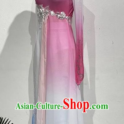 China Classical Yangko Fan Dance Peach Blossom Laugh Performance Costume Art Examination Practice Costume Play Fox Dance Student Performance Costume