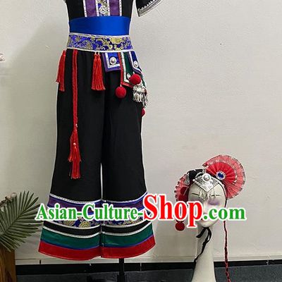 Ethnic Style Dance Flower Waist Red Same Style Performance Dance Costume Adult Yi Nationality Art Test Practice Costume