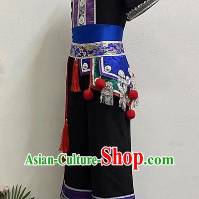 Ethnic Style Dance Flower Waist Red Same Style Performance Dance Costume Adult Yi Nationality Art Test Practice Costume