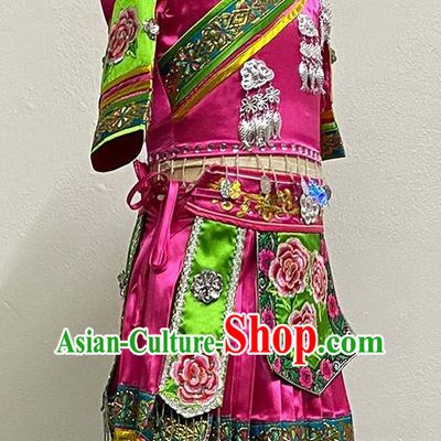 Miao Ethnic Minority Dance Costume Tujia Women Solo Dance Performance Costume