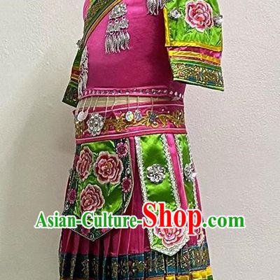 Miao Ethnic Minority Dance Costume Tujia Women Solo Dance Performance Costume