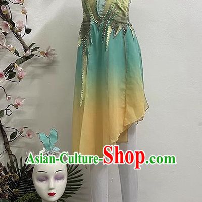 Taoli Cup National Folk Dance Green Dance Women Solo Dance Performance Costume Practice Art Examination Performance Costume