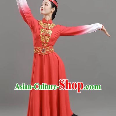 China Mongolian Performance Clothing Self Cultivation Ethnic Style Performance Clothing Elegant Big Swing Art Test Female Adult Dance Clothing