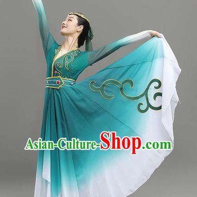China Mongolian Clothing Elegant Gradient Large Swing Skirt Art Test Adult Self Cultivation Performance Clothing Ethnic Style Performance Clothing