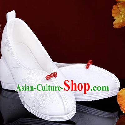 Brocade Plum Orchid Bamboo Silk Jacquard Hanfu Shoes Women Ancient Cloth Shoes