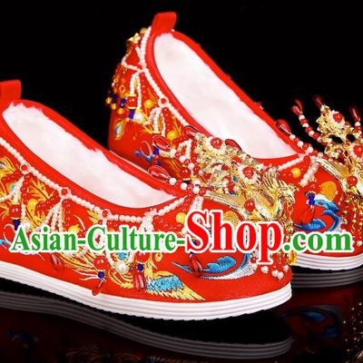 Xiuhe Wedding Shoes Zhenghong Phoenix Customized Chinese Style Bridal Embroidered Shoes