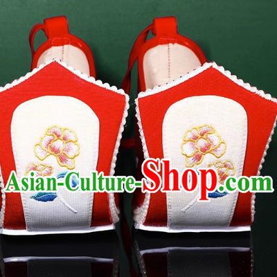 Women Hanfu Shoes Women Embroidered Phoenix Big Red Shoes