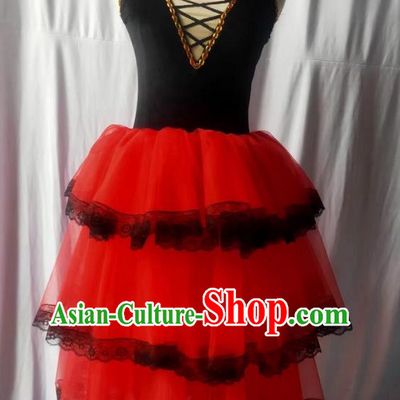 Ballet Costumes For Adults and Children Red Spanish Bullfighting Costume Don Quixote Long Gauze Skirt