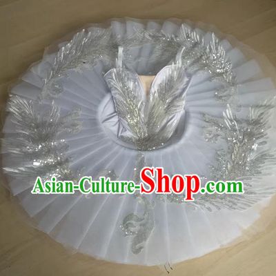 Girls Ballet Dance Skirt Children Professional Ballet Performance Costume Swan Lake TUTU Skirt Fluffy Little Swan