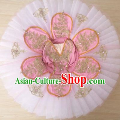Pink Ballet Skirt Children Pink Tutu Skirt Sling Little Swan Dance Tutu Skirt Girls Swan Lake Costume