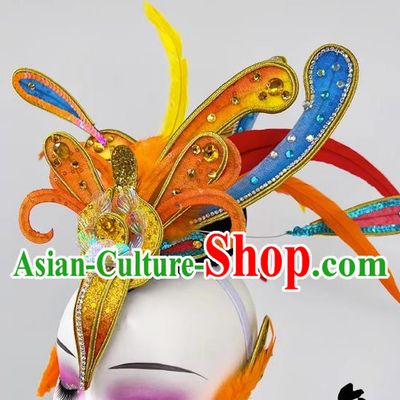 Chinese Dance Drama Crested Ibis Dance Dance Performance Feather Three Dimensional Headdress Children Performance Stage Performance Dance Hair Accessories Catwalk Show
