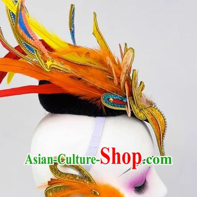 Dance Drama Crested Ibis Dance Dance Performance Feather Three Dimensional Headdress Children Performance Stage Performance Dance Hair Accessories Catwalk