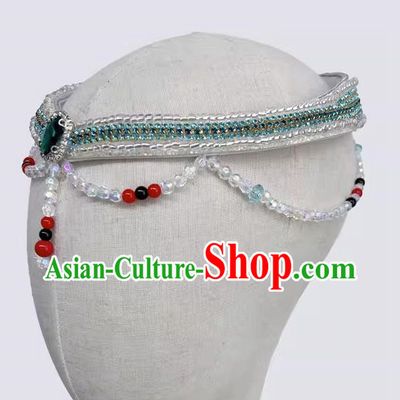 Mongolian Ethnic Dance Headdress Female Performance Headdress Beaded Beads Handmade Headdress Female Performance Dance Costume Accessories