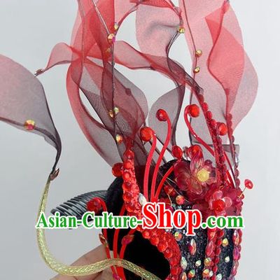 Art Test Dance Repertoire Fire Of The Western Regions Dance Headdress National Dance Solo Performance Performance Hair Accessories