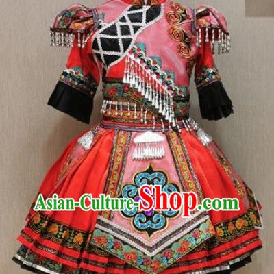 Yi Naxi Pumi Lisu Minority Children Singer Dance Costume