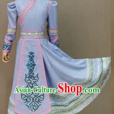 White Children Mongolian Dance Costume Happy Sunshine Girl Solo Mongolian Costume Female Skirt