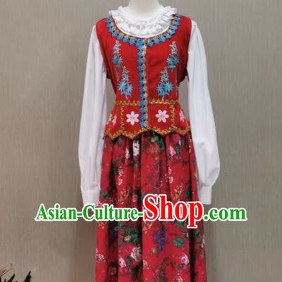Nordic Traditional Foreign National Costumes Holland Switzerland Games Opening Catwalk Costumes