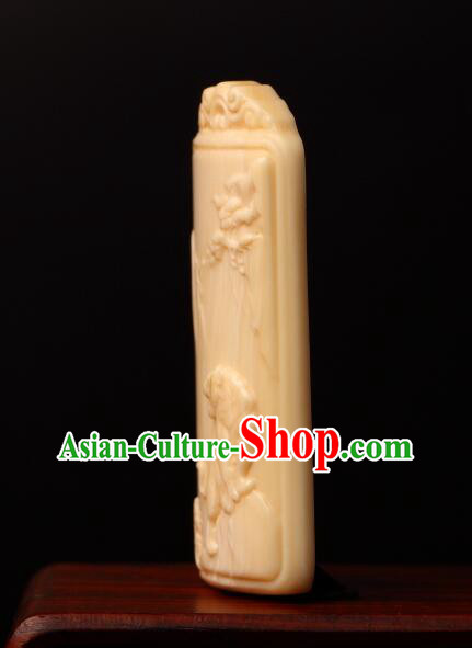 Chinese Microscopic Carving Ivory Sculpture Zodiac Tiger Pendant Chinese Microscopic Carving Ivory Sculpture Zodiac Tiger Pendant