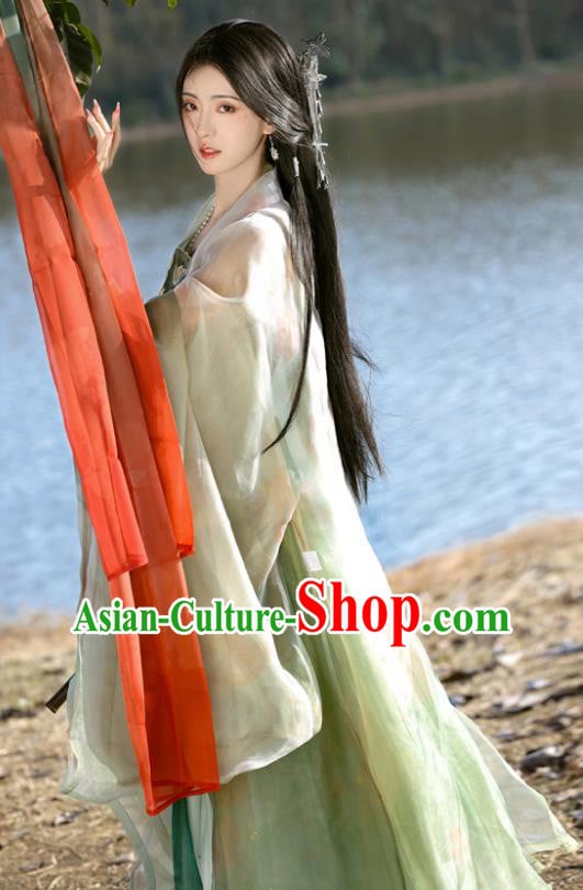 Traditional Woman Hanfu China Ancient Royal Princess Green Dresses Tang Dynasty Embroidered Costumes Traditional Woman Hanfu China Ancient Royal Princess Green Dresses Tang Dynasty Embroidered Costumes