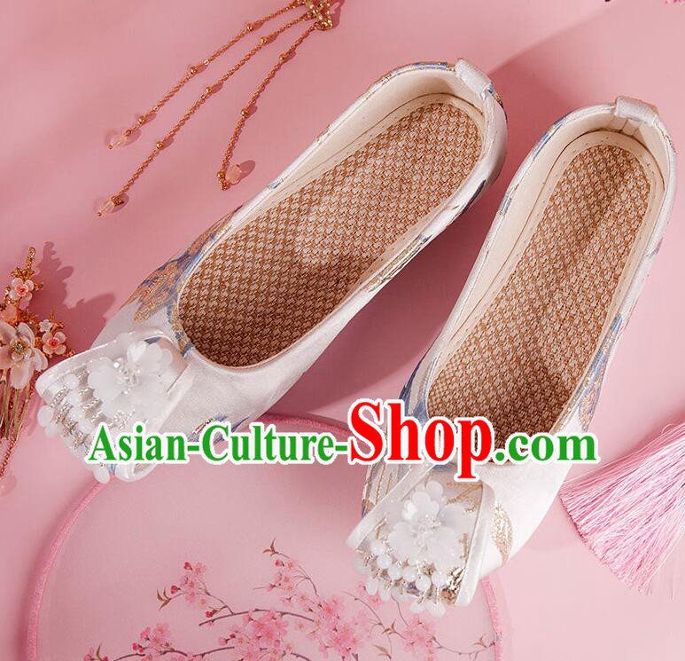 Ancient Chinese Princess Shoes Traditional Satin Shoes Tang Dynasty Hanfu Shoes Ancient Chinese Princess Shoes Traditional Satin Shoes Tang Dynasty Hanfu Shoes