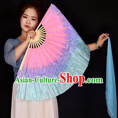 China Handmade Fan Yangko Dance Fan Folk Dance Colorful Fan Women Group Dance Ribbon Fan