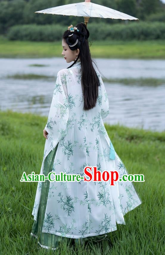 China Woman Hanfu Song Dynasty Young Lady Clothing Ancient Civilian Female Printing Bamboo Costumes China Woman Hanfu Song Dynasty Young Lady Clothing Ancient Civilian Female Printing Bamboo Costumes