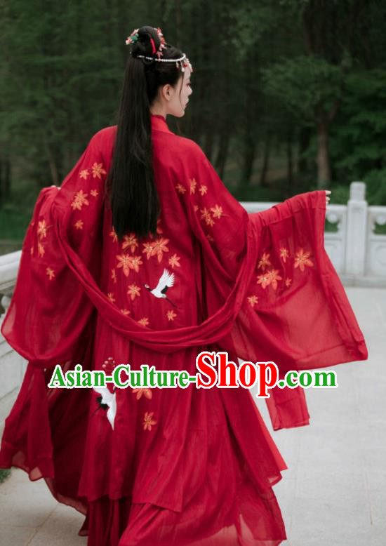 China Traditional Wedding Hanfu Tang Dynasty Young Lady Clothing Ancient Bride Red Costumes China Traditional Wedding Hanfu Tang Dynasty Young Lady Clothing Ancient Bride Red Costumes