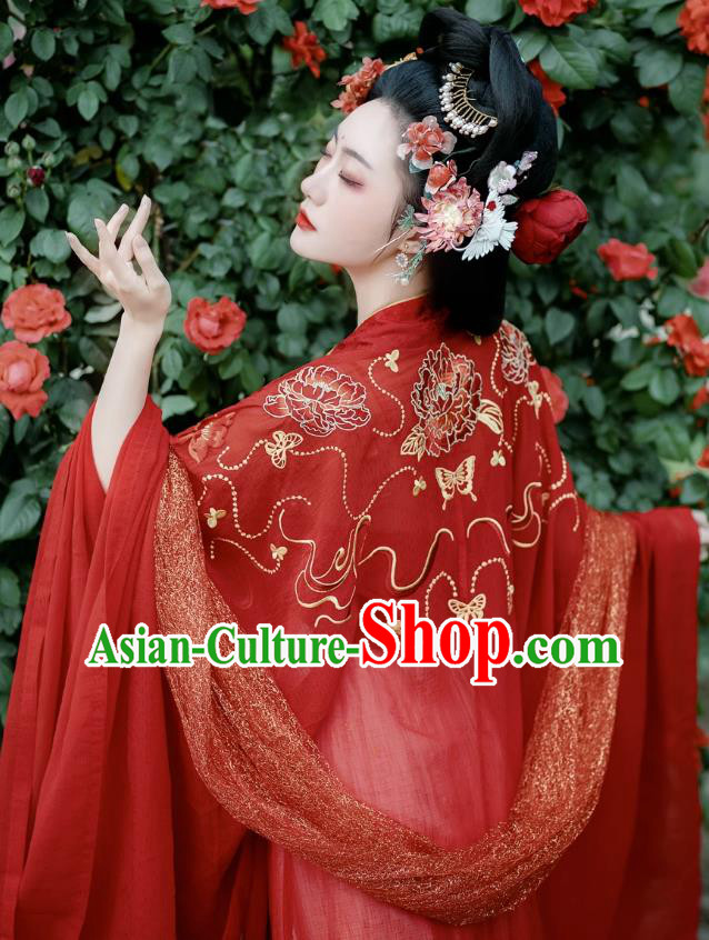 China Tang Dynasty Court Empress Costumes Ancient Goddess Red Dress Clothing China Tang Dynasty Court Empress Costumes Ancient Goddess Red Dress Clothing