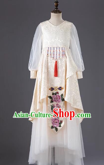 Top China Show Embroidered Costume Children Catwalks Clothing Model Contest Dress Top China Show Embroidered Costume Children Catwalks Clothing Model Contest Dress