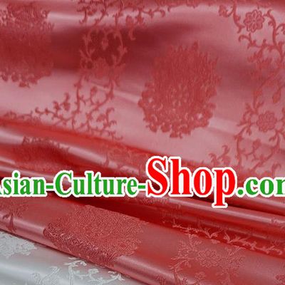 China Traditional Brocade Fabric Hanfu Ancient Costume Cloth Watermelon Red Drapery