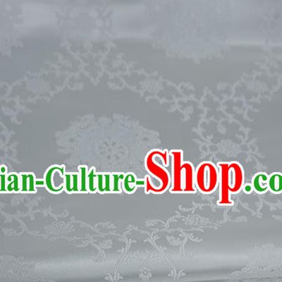 China White Drapery Traditional Brocade Fabric Hanfu Ancient Costume Cloth