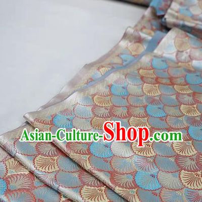 Silver White China Drapery Traditional Brocade Fabric Hanfu Classical Pine Needle Pattern Design Cloth