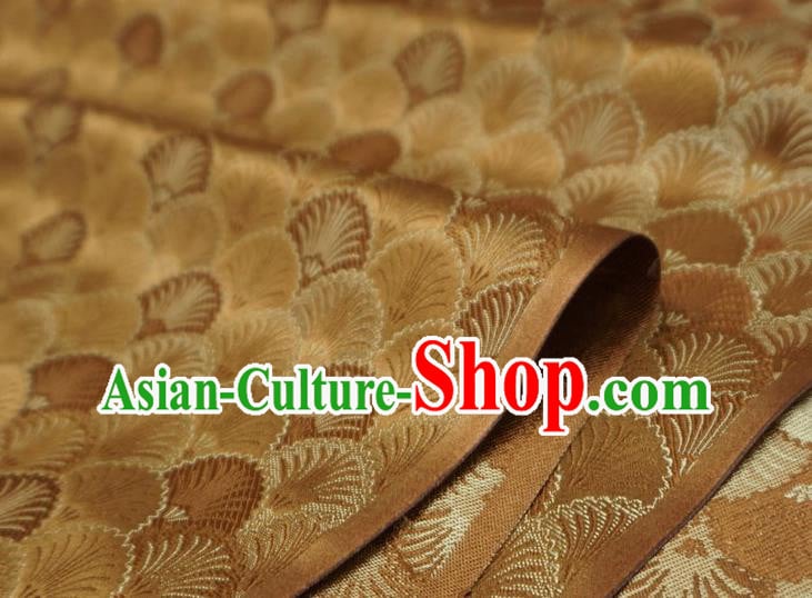 Brown China Classical Pine Needle Pattern Design Cloth Hanfu Drapery Traditional Brocade Fabric Brown China Classical Pine Needle Pattern Design Cloth Hanfu Drapery Traditional Brocade Fabric