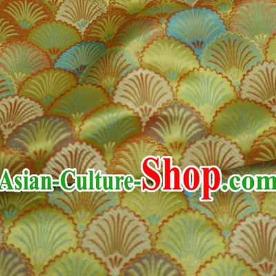 Lime China Cheongsam Drapery Traditional Brocade Fabric Classical Pine Needle Pattern Design Cloth