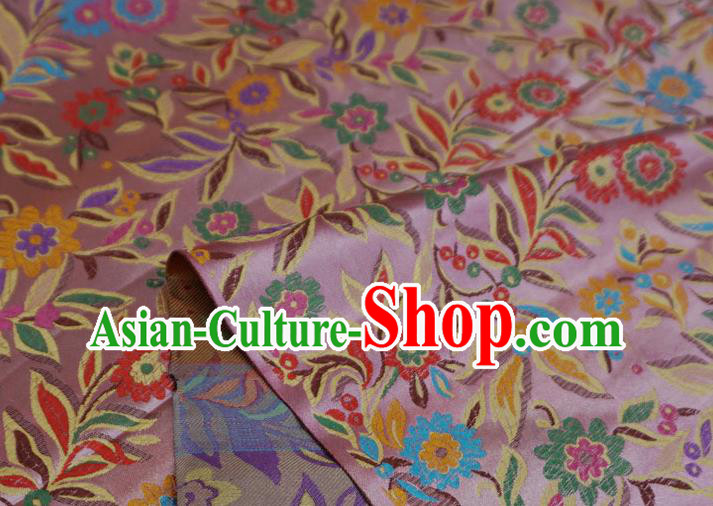 Peach Pink China Cheongsam Drapery Traditional Brocade Fabric Classical Flowers Pattern Design Cloth Peach Pink China Cheongsam Drapery Traditional Brocade Fabric Classical Flowers Pattern Design Cloth