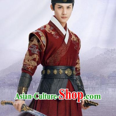 TV Series Romantic Drama My Sassy Imperial Bodyguard Shen Yan Red Official Clothing China Ancient Warrior Costumes