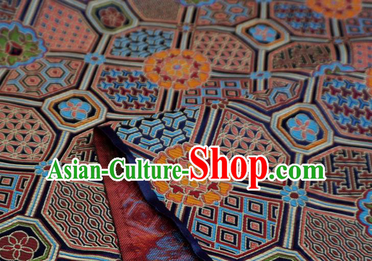Dark Blue China Classical Lucky Pattern Design Cloth Tang Suit Drapery Traditional Brocade Fabric Dark Blue China Classical Lucky Pattern Design Cloth Tang Suit Drapery Traditional Brocade Fabric