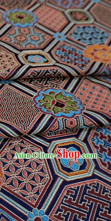 Dark Blue China Classical Lucky Pattern Design Cloth Tang Suit Drapery Traditional Brocade Fabric Dark Blue China Classical Lucky Pattern Design Cloth Tang Suit Drapery Traditional Brocade Fabric
