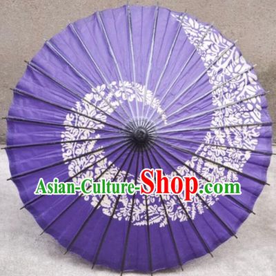 Handmade Cotton Paper Umbrella Japanese Dance Umbrella Cartoon Cosplay Purple Umbrella