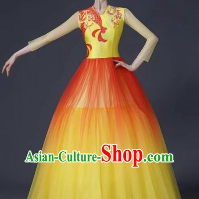 Opening Dance Large Swing Skirt Dance Costume Female Classical Stage Brilliant Chinese Modern Dance Performance Costume Song Accompaniment Dance