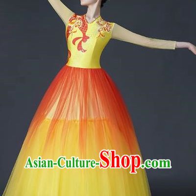 Opening Dance Large Swing Skirt Dance Costume Female Classical Stage Brilliant Chinese Modern Dance Performance Costume Song Accompaniment Dance