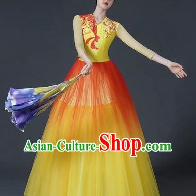 Opening Dance Large Swing Skirt Dance Costume Female Classical Stage Brilliant Chinese Modern Dance Performance Costume Song Accompaniment Dance