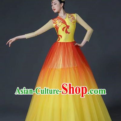 Opening Dance Large Swing Skirt Dance Costume Female Classical Stage Brilliant Chinese Modern Dance Performance Costume Song Accompaniment Dance