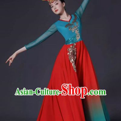 Classical Dance Costume Female Chinese Style Opening Dance Big Swing Skirt Singing and Dancing Performance Costume Modern Chorus Long Skirt