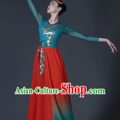 Classical Dance Costume Female Chinese Style Opening Dance Big Swing Skirt Singing and Dancing Performance Costume Modern Chorus Long Skirt