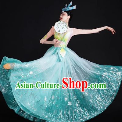Opening Dance Big Swing Skirt Performance Costume Female Large Stage Singing Dancer Long Skirt Modern Dance Costume Dress
