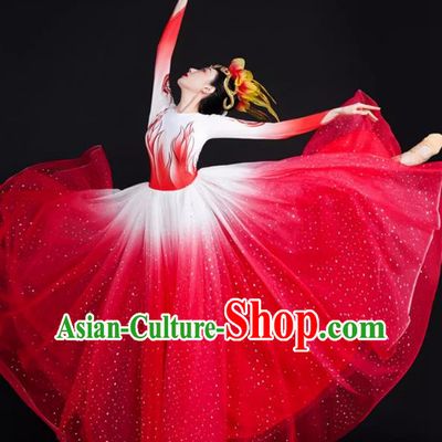Spring Festival Gala Opening Dance Big Swing Skirt Women Chinese Style Costumes Modern Dance Costumes Song Dancer In The Lights