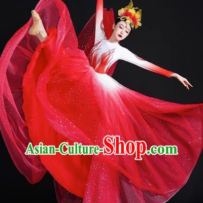Spring Festival Gala Opening Dance Big Swing Skirt Women Chinese Style Costumes Modern Dance Costumes Song Dancer In The Lights