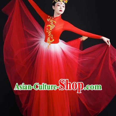Opening Dance Big Swing Skirt Performance Costume Female Modern Stage Dance Costume Chinese Style Long Skirt In The Lights